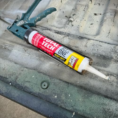 Total Tech, White, 9.8oz Cartridges, Heavy-Duty Construction Adhesive & Sealant Caulk, Flexible, All-Weather, Watertight, UV-Resistant, High Strength, Instant Grab, Ideal for Pools, Bathtubs