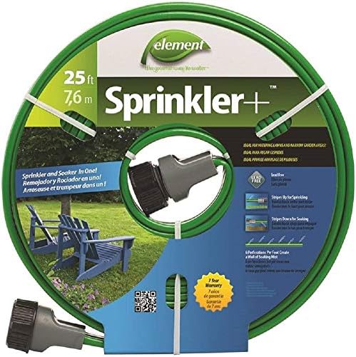 Element Sprinkler+, Sprinkler and Soaker Hose Combo, 25' Length, Green