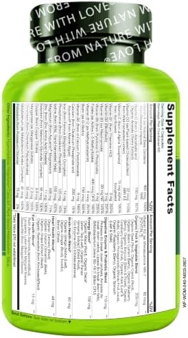 NATURELO Whole Food Multivitamin for Women - with Vitamins, Minerals, & Organic Extracts - Supplement for Energy and Heart Health - Non GMO - 120 Vegan Capsules | Women's Multivitamins with Vitamins, Minerals, Organic Extracts for Energy and Heart Health…