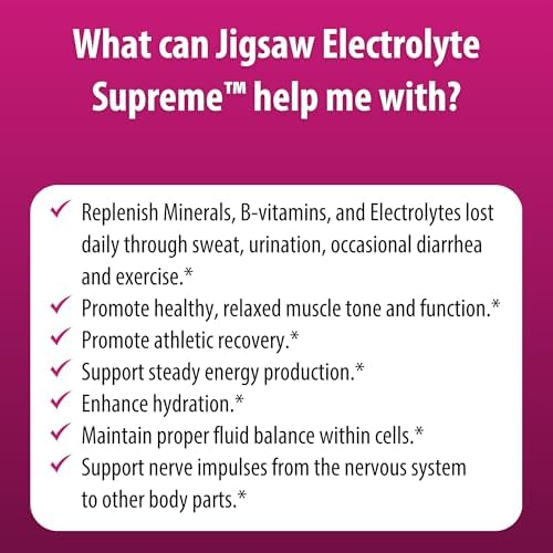 Jigsaw Health Electrolyte Supreme | Broad Spectrum of Electrolytes + Trace Minerals | Berry-Licious Flavor | 60 Servings (Packets)