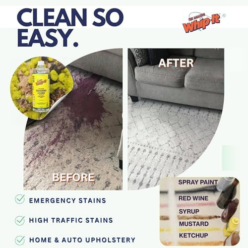 Whip It Cleaner, Multi Purpose Stain Remover Professional Strength Spray, Plant Based Enzyme Cleaner, Cleaning Food, Coffee, Wine, Baby Stains, Pet Stains, Over 500 uses, Made in USA, 32 OZ