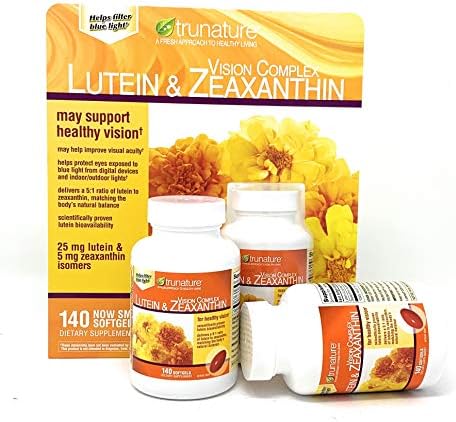 Trunature Vision Softgels Complex Lutein and Zeaxanthin Supplement, 140 Count