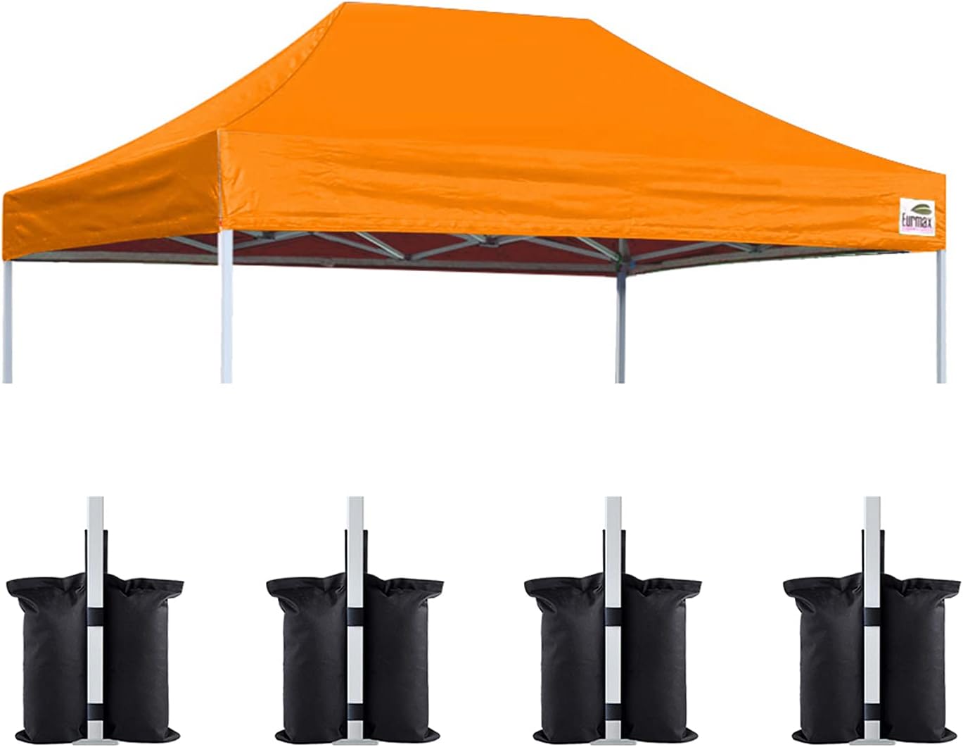 Eurmax USA 10x10 Pop Up Canopy Replacement Top,Universal Instant Canopy Cover ONLY,Heavy Duty UPF 50+ UV Protection,Water & Wind Resistant Tarp,30+ Colors Available,Bonus 4 Sand Bags (White)