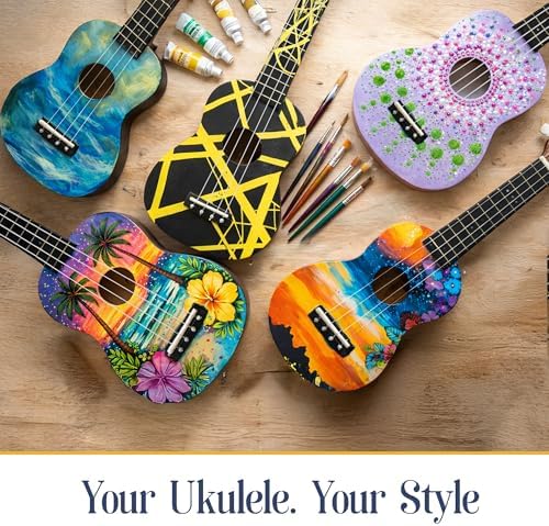 DIY Ukulele Kit - Build Your Own Guitar with 21-Inch Soprano Ukelele Kit, Includes 33 Pieces Make Your Own Ukulele Acoustic Guitar DIY Projects