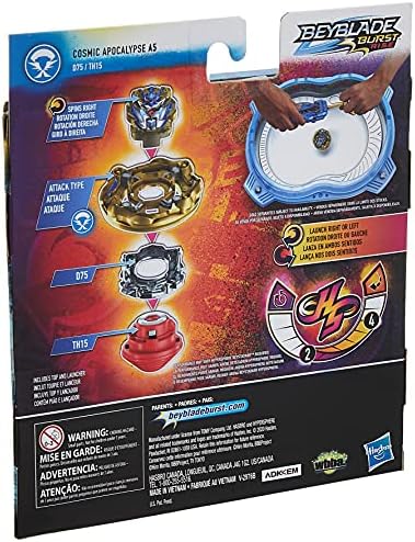 Beyblade Burst Rise Hypersphere Apocalypse Blade Set - Right/Left-Spin Launcher with Right-Spin Battling Top Toy, Ages 8 and Up