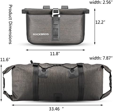 ROCKBROS Waterproof Handlebar Bags 12L-20L Front 2 Dry Packs for MTB Road | 600D TPU Material,Reflective Logo,Suitable for Cycling Traveling Camping
