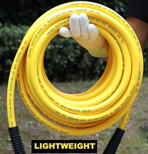 YOTOO Hybrid Air Hose 3/8-Inch by 50-Feet 300 PSI Heavy Duty, Lightweight, Kink Resistant
