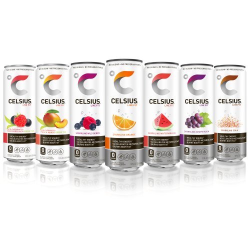 CELSIUS Fitness Drink 9-Flavor Variety Pack, Zero Sugar, Slim Can 12 Fl Oz (Pack of 12)