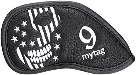 Skull Golf Head Covers Black Synthetic Leather Skeleton Golf Headcovers Set