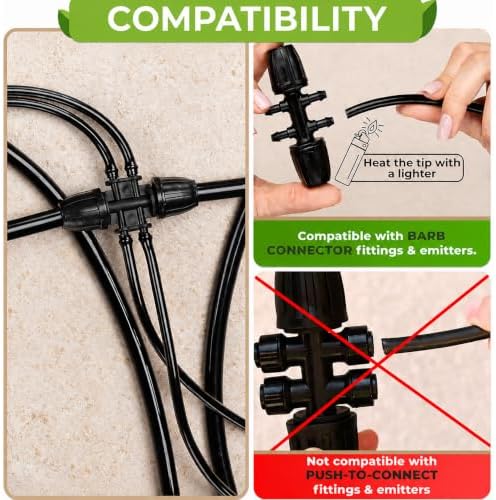 CARPATHEN 1/4" Irrigation Tubing Parts for Drip Irrigation Watering System