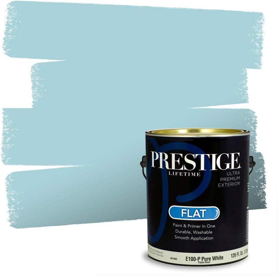 PRESTIGE Paints Exterior Paint and Primer In One, 1-Gallon, Satin, Comparable Match of Sherwin Williams* Blue Nile*