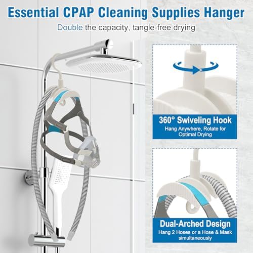 9 Pack CPAP Cleaning Kit for Hose & Mask, with Speed Control Hose Dryer, Collapsible Wash Basin & Hose Hanger, 7ft Cleaning Brush, CPAP Cleaning Supplies with Storage Bag, for 22mm & 15mm Tube