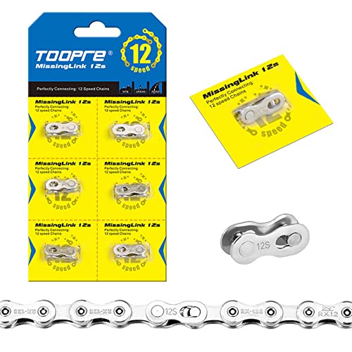 JFOYH 6 Pairs 12 Speed Bike Chain Quick Links, Reusable Bicycle Chain Connectors for Most 12 Speed Chains, Easy Installation, Silver