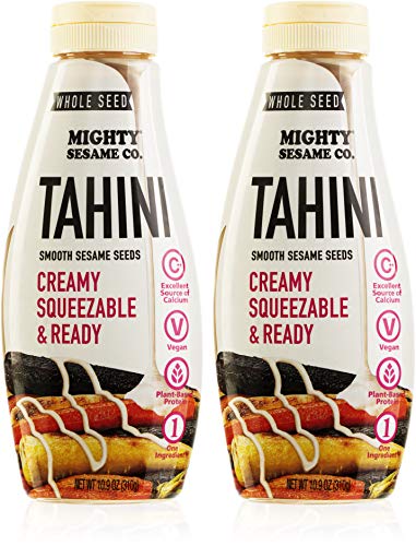 Mighty Sesame "Whole Seed" Creamy & Ready Squeezable Tahini Paste, 10.9oz (2 Pack) Gluten Free, Vegan, Non GMO, Keto Friendly, Plant Based Protein