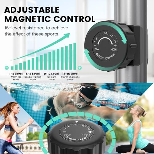 Dripex Elliptical Exercise Machine, Elliptical Machine for Home with 16 Resistance Levels, Quiet & Smooth Magnetic Elliptical Training Machines with 13.2 lb Flywheel, LCD Monitor & Pulse