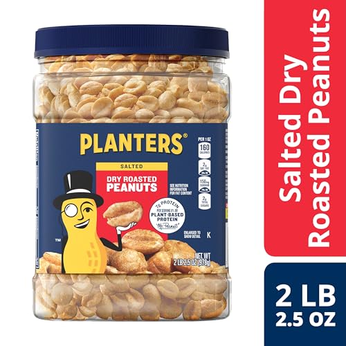 PLANTERS Salted Peanuts, Plant Based Protein Snacks, 2.19lbs (1 Ct)