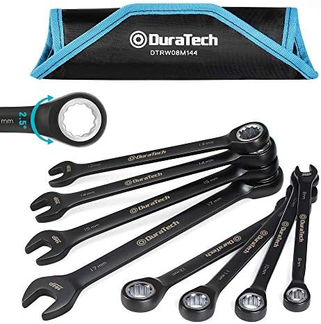 DURATECH 144-P Ratcheting Combination Wrench Set, 2.5° Swing Arc, SAE