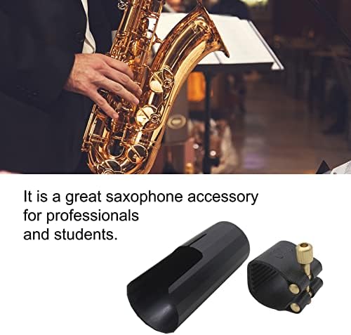 Alto Saxophone Ligature Kit, Metal Ligature and Plastic Cap | for Saxophone Mouthpiece Wind Musical Instruments Accessory for Beginner and Student