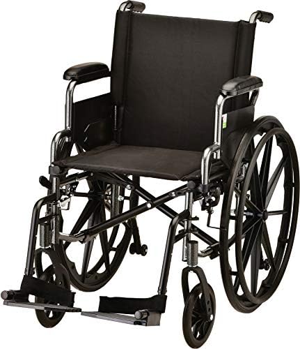 NOVA Lightweight Wheelchair with Flip Up Desk Arms (for Easy Transfer), Adjustable & Easy Release Footrests, Safety Anti-Tippers, Choose from 3 Seat Widths - 16”, 18”& 20”, Weighs only 32 lbs.