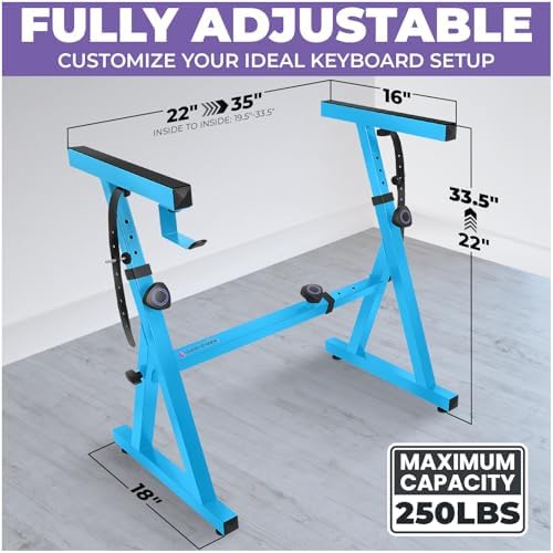 Liquid Stands Piano Keyboard Stand - Z Style Adjustable and Portable Heavy Duty Music Stand for Kids and Adults -Fits 54-88 Key Electric Pianos - Sturdy Musical Keyboard Stand (Black)