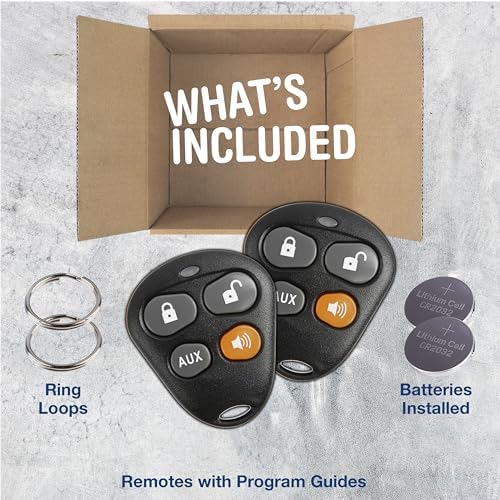 KeylessOption Keyless Entry Remote Starter Car Key Fob Alarm for Aftermarket Viper Automate EZSDEI474V 474V (Pack of 2)