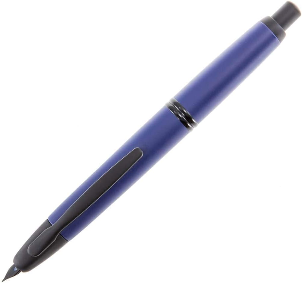 PILOT Vanishing Point Collection Refillable & Retractable Fountain Pen, Matte Black Barrel, Blue Ink, Fine Nib (60580)