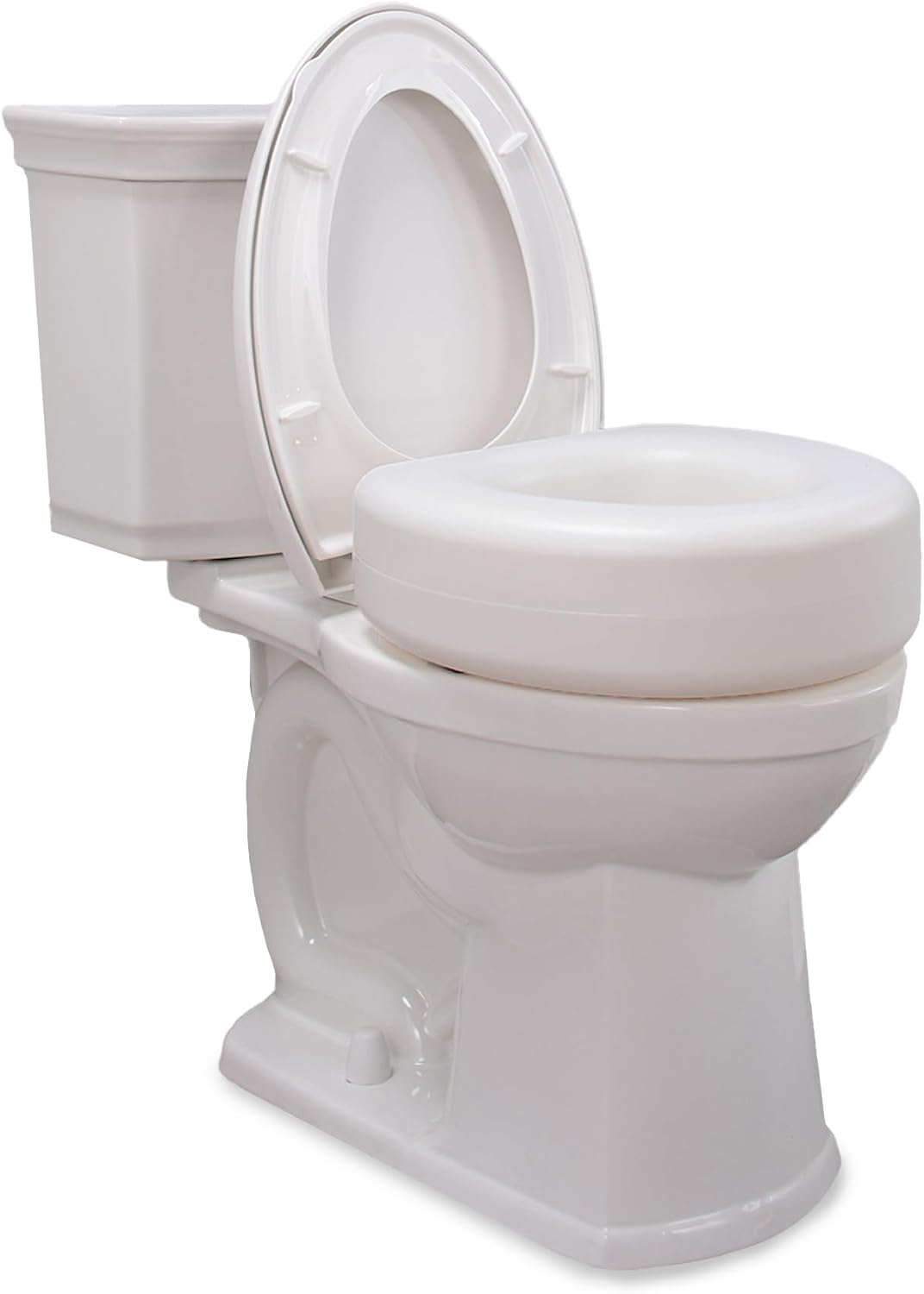 AquaSense 4-Inch Portable Toilet Seat Riser, Elevated Seat for Seniors | Elevated Seat Offers Easy Installation and Sturdy