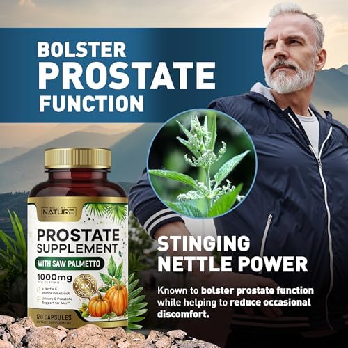 Built by Nature Prostate Supplement for Men, 120 Capsules Saw Palmetto, Advanced 3X Formula, Stinging Nettle and Pumpkin Seed Extract