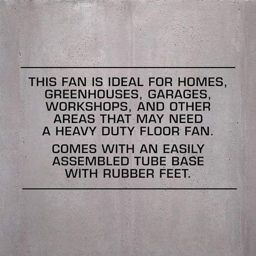 Hurricane Pro High Velocity Metal Blade Floor Fan, 3 Speeds, Black, 20in | Corded Electric Air Cooling Unit w/ 5300 CFM Airflow for Home, Greenhouses