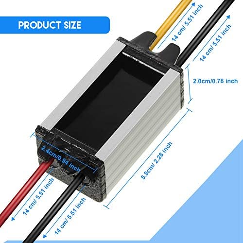 Weewooday 2 Pcs 12v to Dc 6v Buck Converter Voltage Regulator, Waterproof Car Power Converter