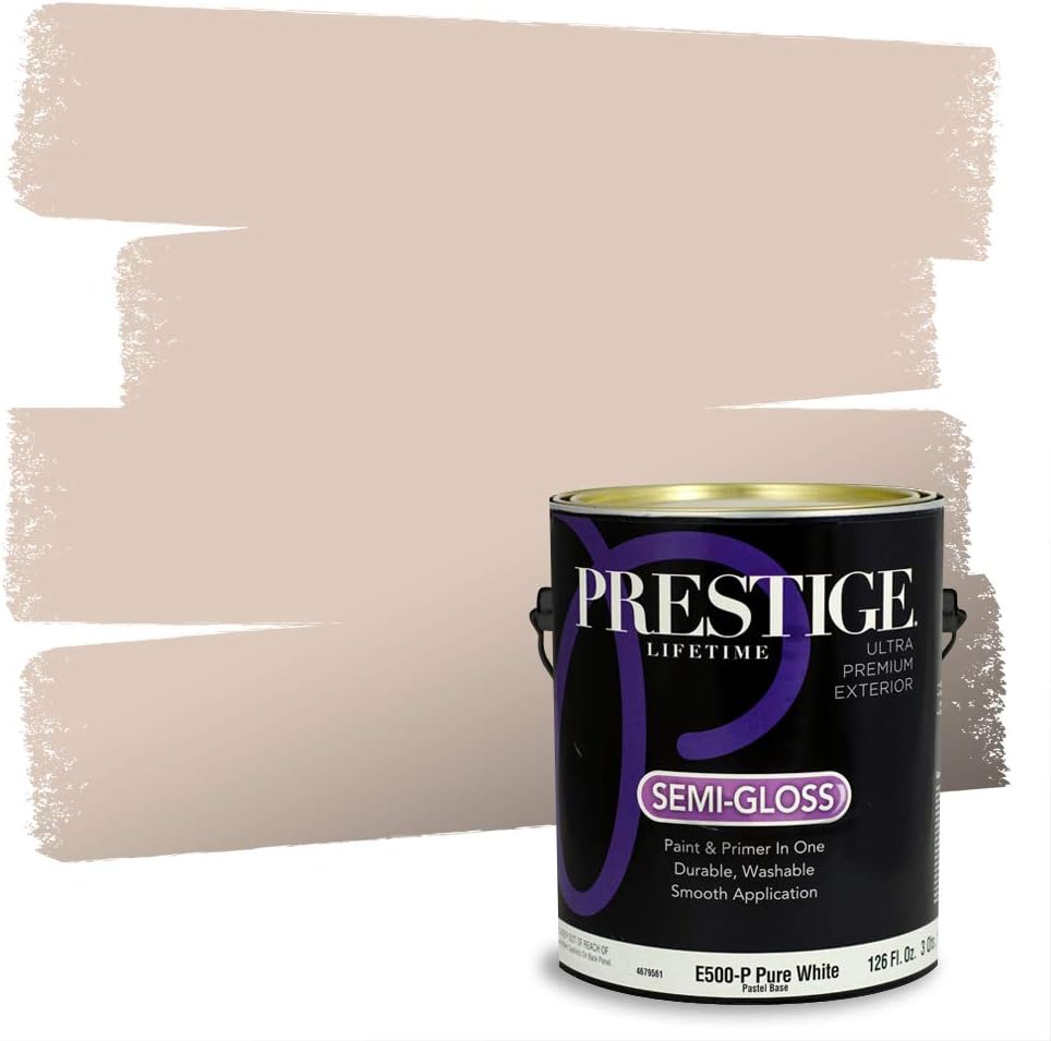PRESTIGE Paints Exterior Paint and Primer In One, 1-Gallon, Semi-Gloss, Comparable Match of Sherwin Williams* French Roast*