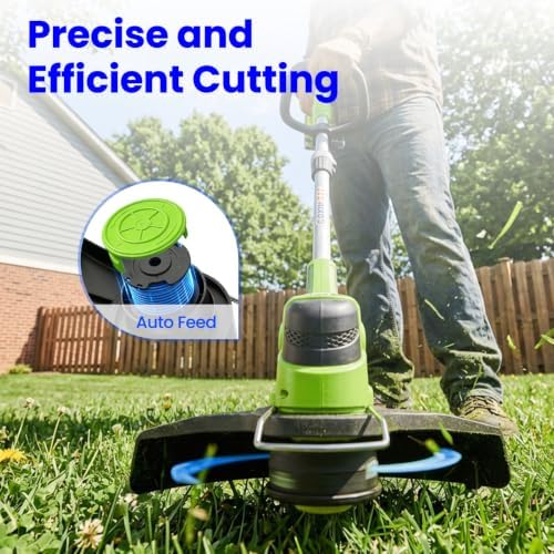 8 Pack Weed Eater String Replacement for Greenworks 20V, 40V Single Line Cordless Trimmers, Plus 1 Cap