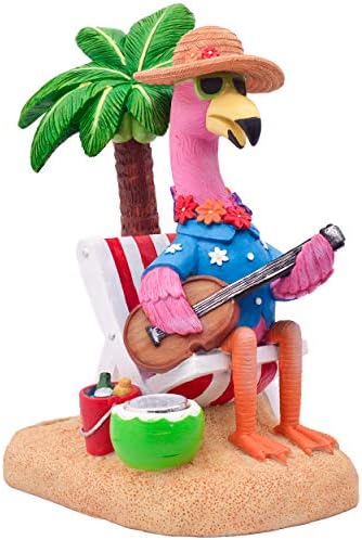 TERESA'S COLLECTIONS Pink Flamingo Garden Decor with Solar Light, Flamingo Summer Outdoor Decor