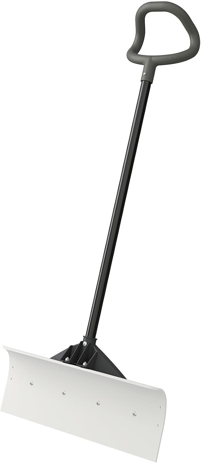 Suncast 24" Snow Pusher with Steel Core and Non Stick Blade Surface