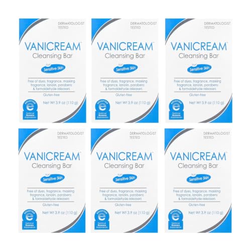 Vanicream Pharmaceutical Specialties Cleansing Bar, Unscented, 3.9. Ounce, (Pack of 6)