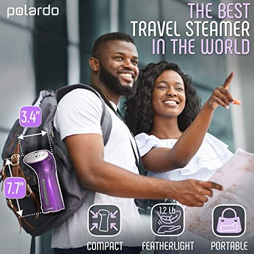 Polardo Travel Garment Steamer - Compact Portable Handheld Clothes Steamer with 360° Anti-Spill Technology