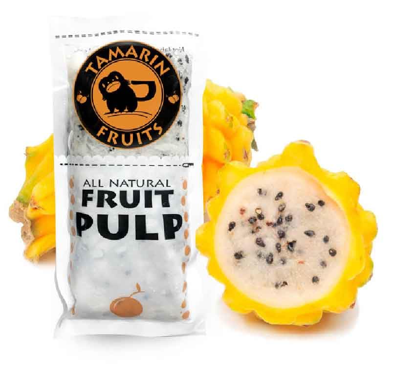 Tamarin Fruits All Natural Frozen Fruit Pulp perfect for Juicing, Cocktails, Smoothies, Desserts, and Baking, No Sugar Added, Gluten Free with No Preservatives, (Yellow Dragon fruit, 4lbs)