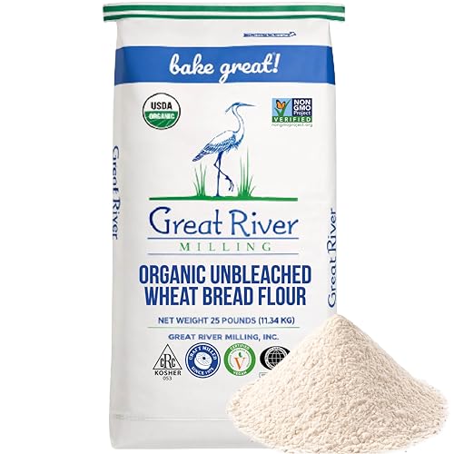 Great River Milling Organic Bread Flour, Unbleached, 25 lb