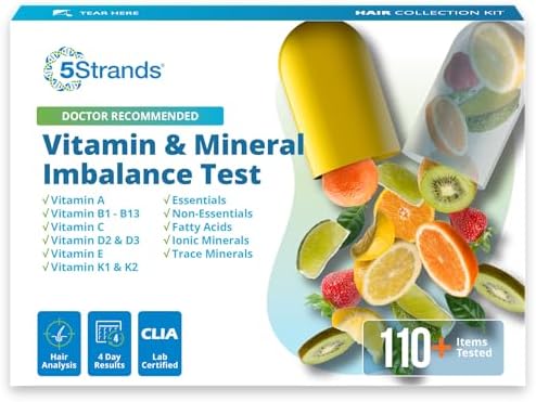 5Strands Nutrition Test, 112 Vitamins, Minerals, Amino Acids Tested, Identify Nutrient Absorption Issues, Holistic At Home Imbalance Testing