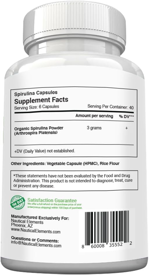 Premium USDA Organic Spirulina Powder - Organic Spirulina of Blue Green Algae from California & Hawaii – 100% Vegetarian & Vegan, Non-GMO, Non-Irradiated – The Best Green Superfood for Smoothies!