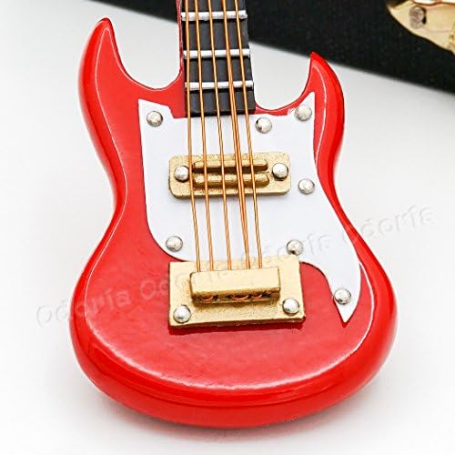 Odoria 1/12 Miniature Electric Guitar Dollhouse Musical Instruments Accessories, Red
