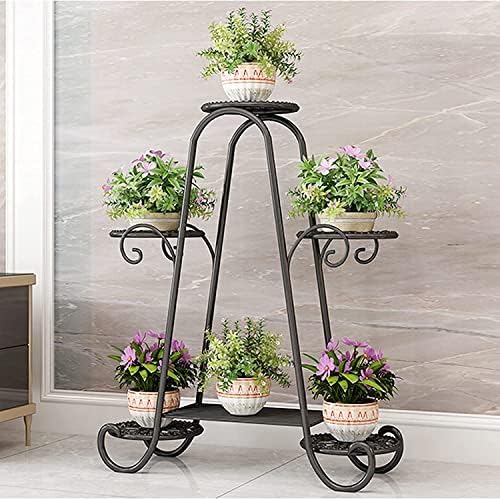 CarolynDesign 6 Tier Metal Plant Stand for Indoor and Outdoor, Multi Flower Pot Holder Shelf for Living Room Patio Lawn Garden Balcony