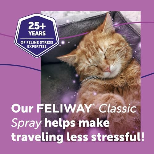 FELIWAY Classic Cat Calming Spray, 60ml | Comforts Cats at Home and On the Go and Helps to Calm During Travel