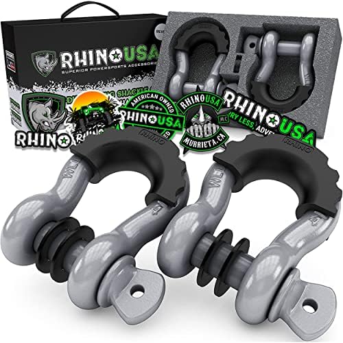 Rhino USA D Ring Shackles (2-Pack) - 41,850lb Break Strength