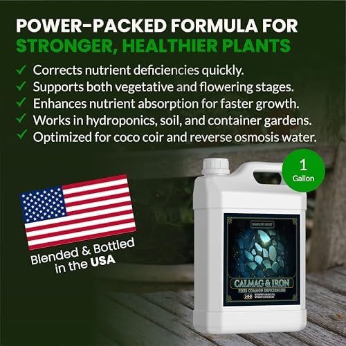 Humboldts Secret CalMag & Iron | Calcium, Magnesium & Chelated Iron Nutrient Fertilizer | Hydroponic Supplies for Vegetative & Flowering Growth in Soil, Coco, Hydroponics or RO Water | 1 Gallon