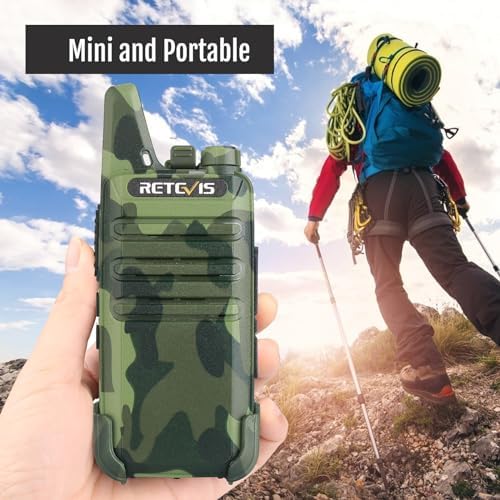 Retevis RT22 Compact & Lightweight FRS Walkie Talkies Long Range (4 Pack) | For Small Business, Camping, Hiking, Cruise, Safe Short Antenna, Comfortable to Carry, Loud & Clear Audio, USB-C