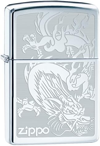 Zippo Lighter: Dragon, Engraved - High Polish Chrome 76458