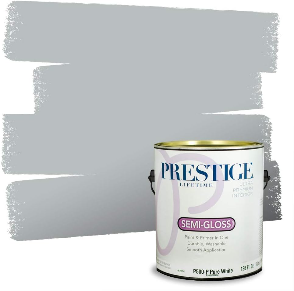 PRESTIGE Paints Exterior Paint and Primer In One, 1-Gallon, Satin, Comparable Match of Sherwin Williams* Tricorn Black*
