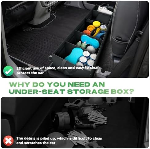 Autorder Under Seat Storage Box Organizer with 3 Detachable Dividers, Compatible with 2015-2026 Ford F150 SuperCrew Cab & Crew Cab