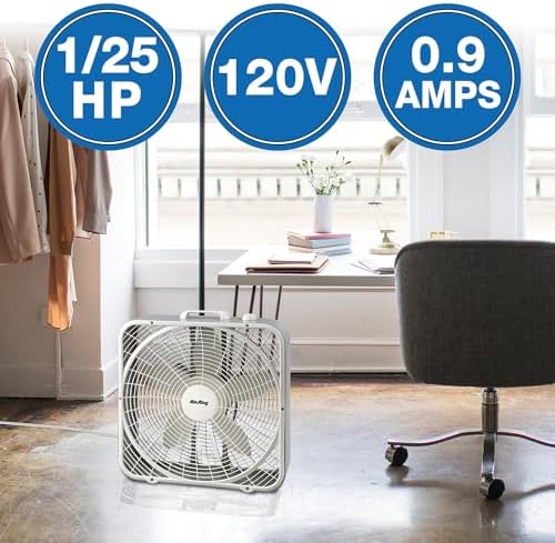 Air King 9723 20-Inch 3-Speed Box Fan , White